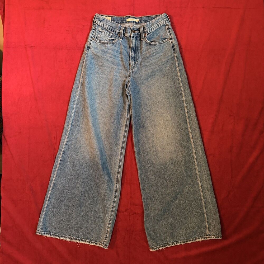 Levis Premium XL Flood Jeans Womens 26 baggy High Rise Wide Leg Denim